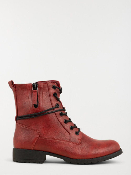 Bottines lacets rouges femme (36-41)