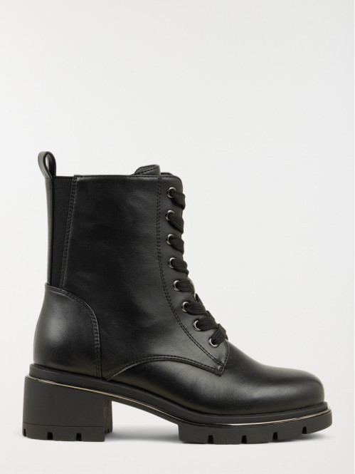 Bottines lacets à talon femme (36-41)