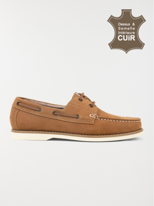 Chaussures bateaux homme cognac (40-45)