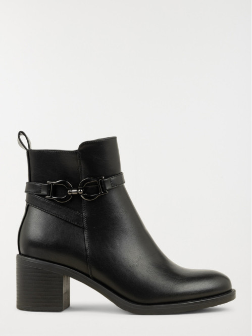 Bottines noires à talon femme (36-41)