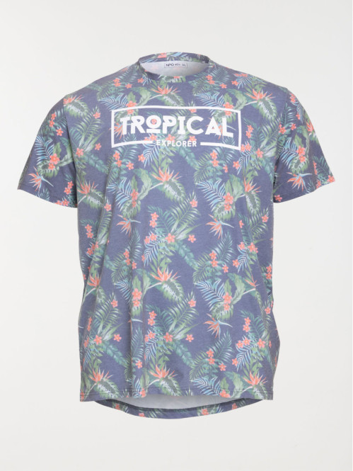 T-shirt tropical grande taille homme