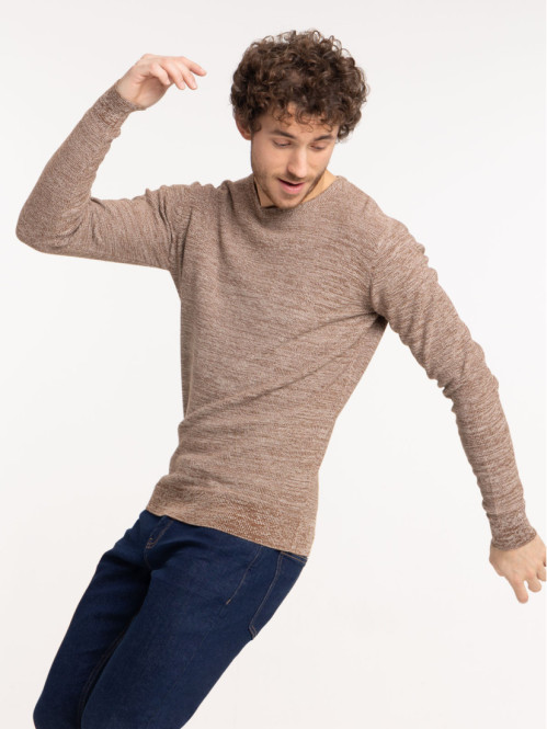 Pull homme coloris marron glacé