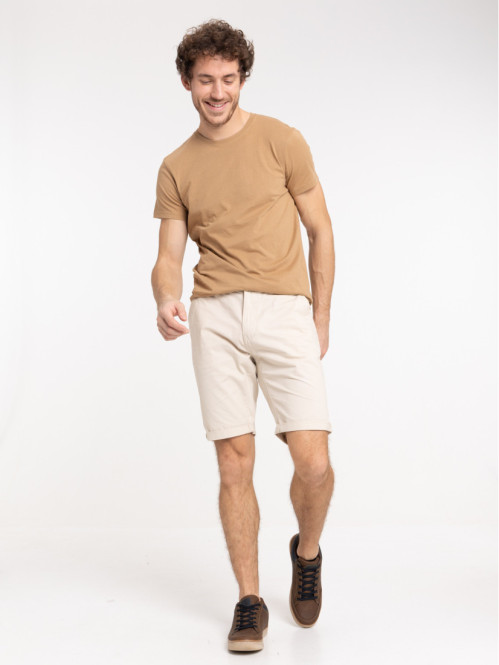 Bermuda coloris beige grisé homme