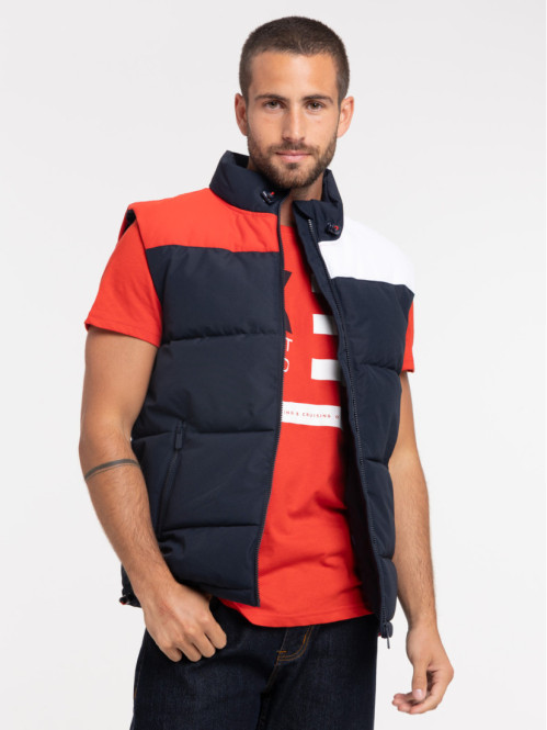 Blouson sans manches tricolore homme