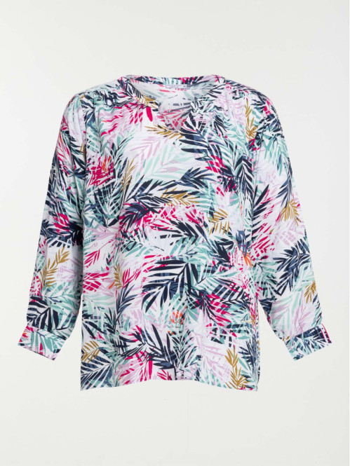 Blouse motif végétal grande taille femme