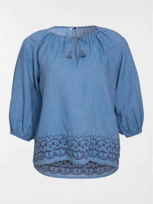 Blouse brodée stone femme