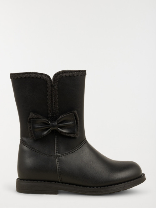 Bottes noires noeud fille...