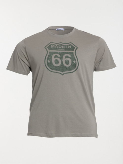 T-shirt route 66 tilleul homme