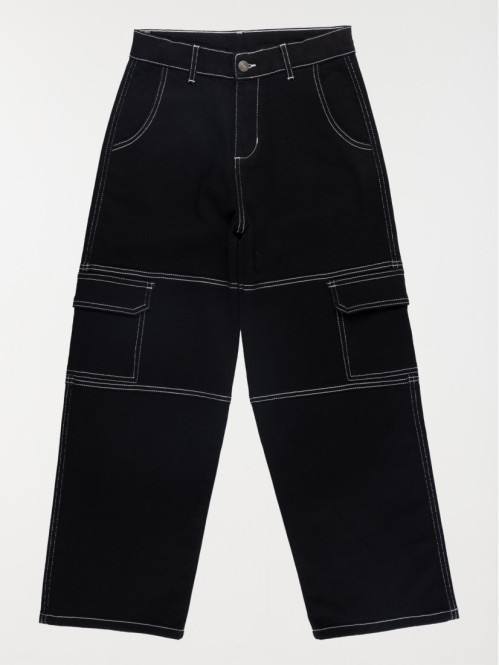 Pantalon fille cargo noir...