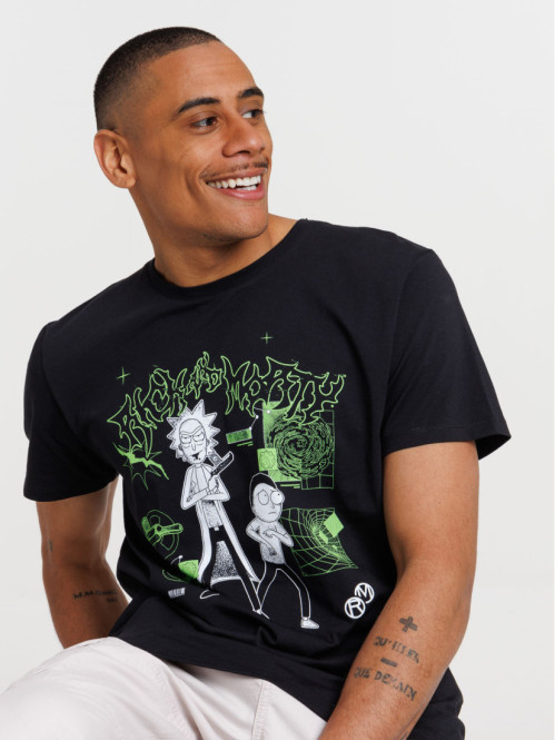 Tee-shirt noir Rick et Morty homme