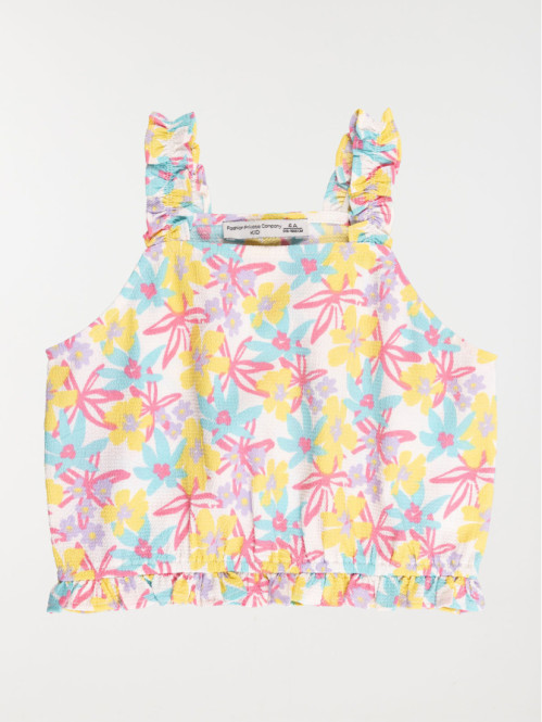 Blouse motif tropical fille...