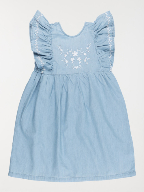 Robe denim brodée fille (3-12A)