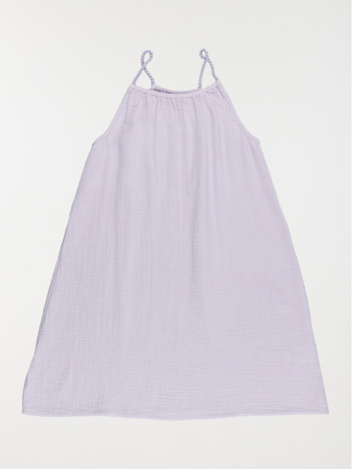 Robe lilas gaze de coton fille (3-12A)