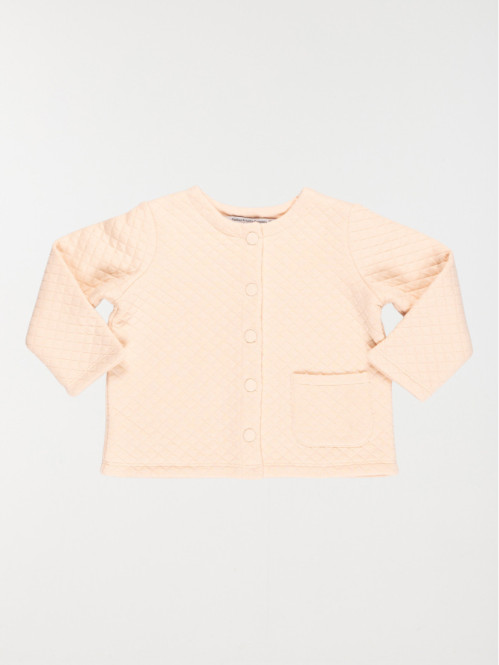 Gilet rose pêche fille (3-36M)