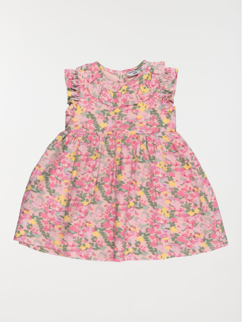 Robe fleurie rose perle fille (3-36M)