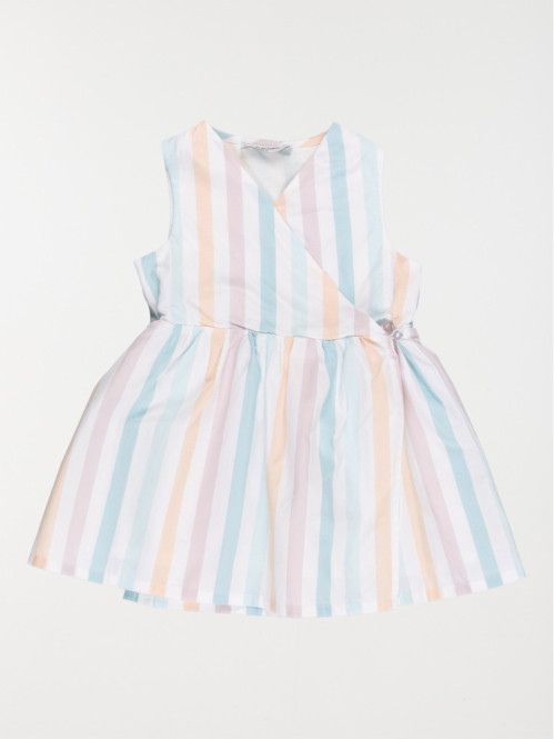 Robe rayures multicolores fille (3-36M)