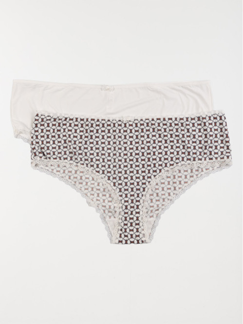 Lot de 2 shorties imprimé femme (44-54)