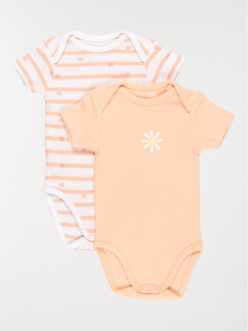 Lot de 2 bodies fleurs fille (3-24M)