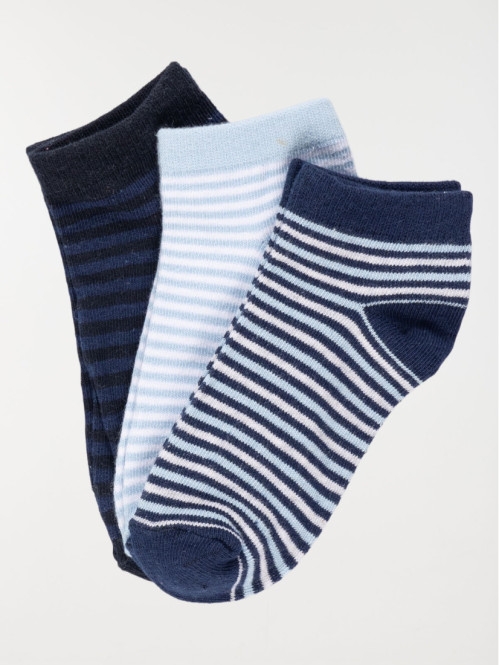 Lot 3 paires chaussettes rayées enfant