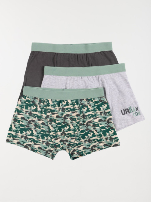 Lot de 3 boxers motif camouflage garçon