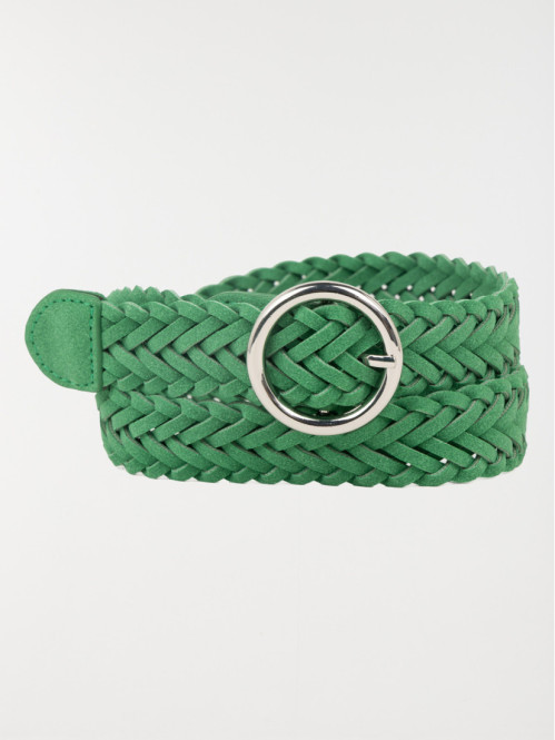 Ceinture tressée femme vert bosphore