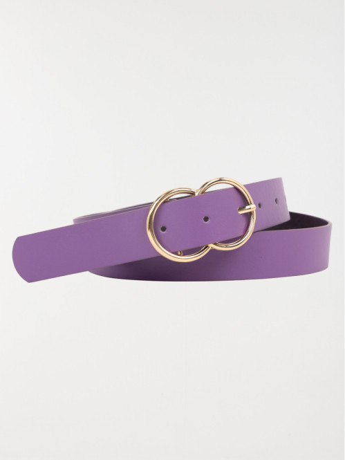 Ceinture double boucle pur violet femme