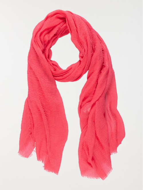 Foulard uni flamant rose femme