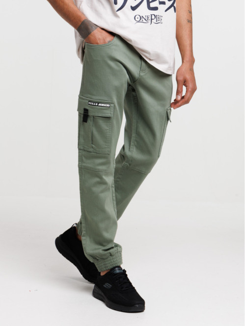 Pantalon cargo vert camou homme