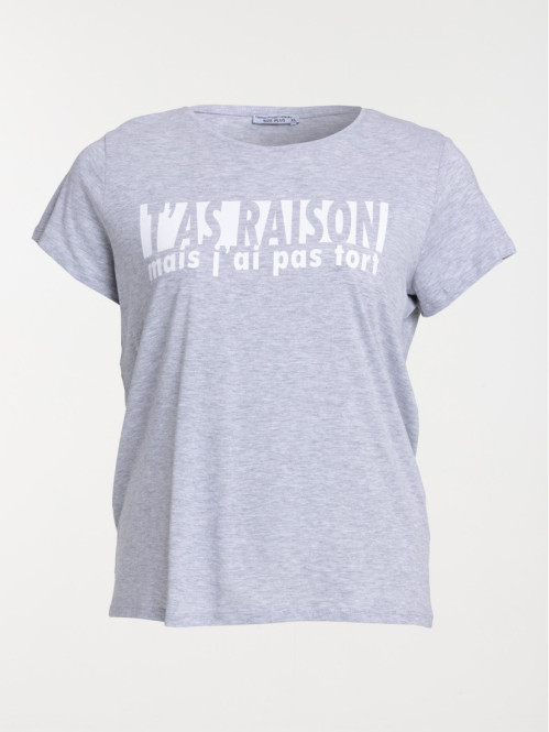 T-shirt message grande taille femme