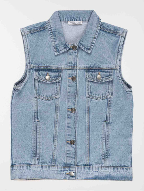 Veste jean sans manches fille (XXS-M)