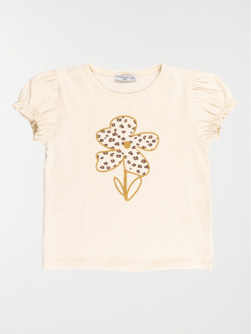 Tee-shirt fleur léopard fille (3-12A)