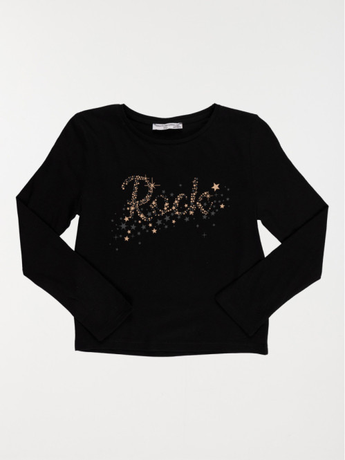 T-shirt rock noir fille (3-12A)