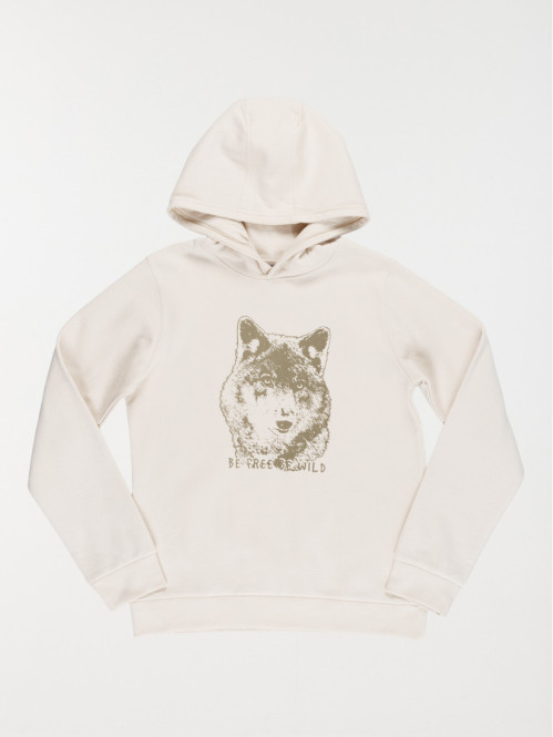 Sweat capuche loup garçon (3-12A)