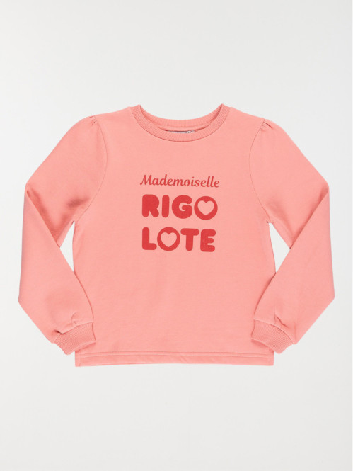 Sweat message rigolote fille (3-12A)