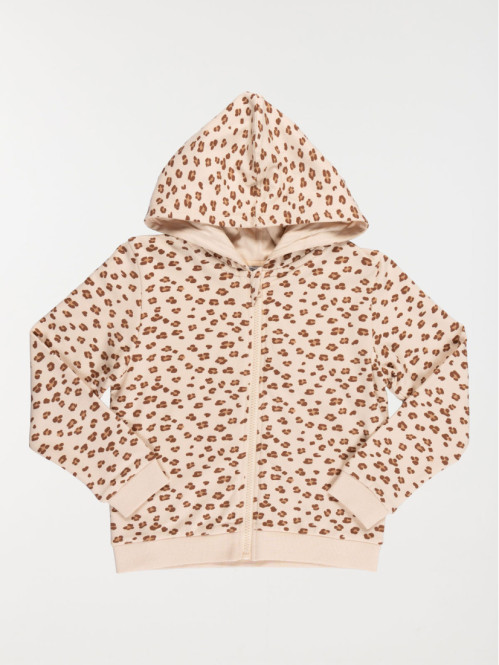 Sweat à capuche léopard fille (3-12A)