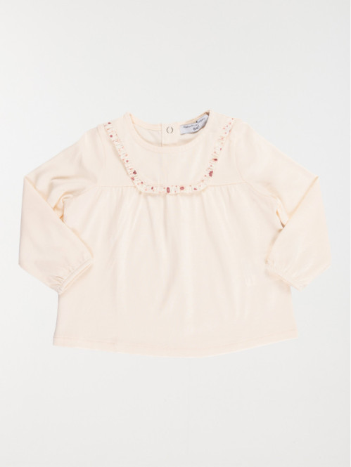 Tee-shirt volant fleuri fille (3-36M)