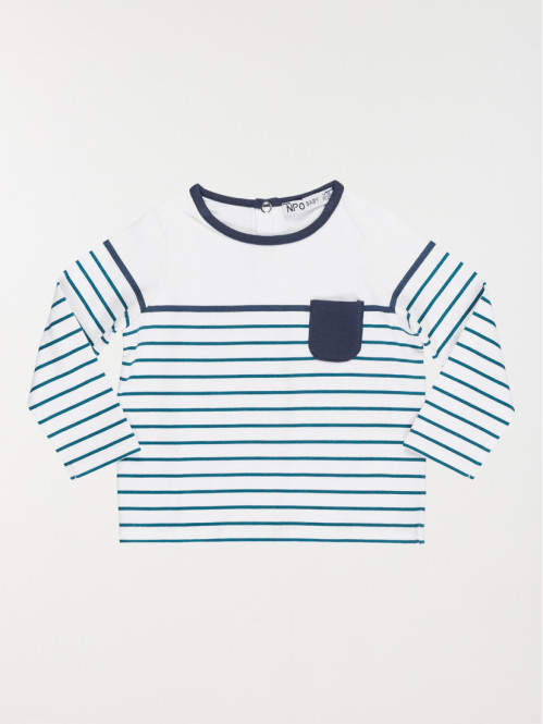 T-shirt blanc rayé garçon (3-36M)