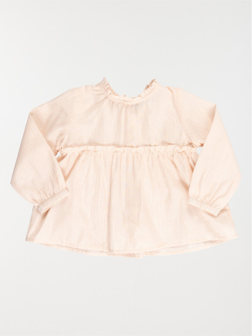 Blouse rayée écru rosé...