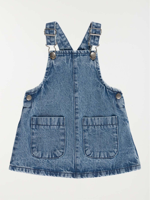 Robe salopette en jean fille (6-36M)