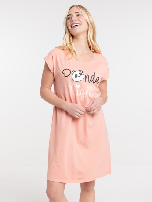 Chemise de nuit corail panda femme