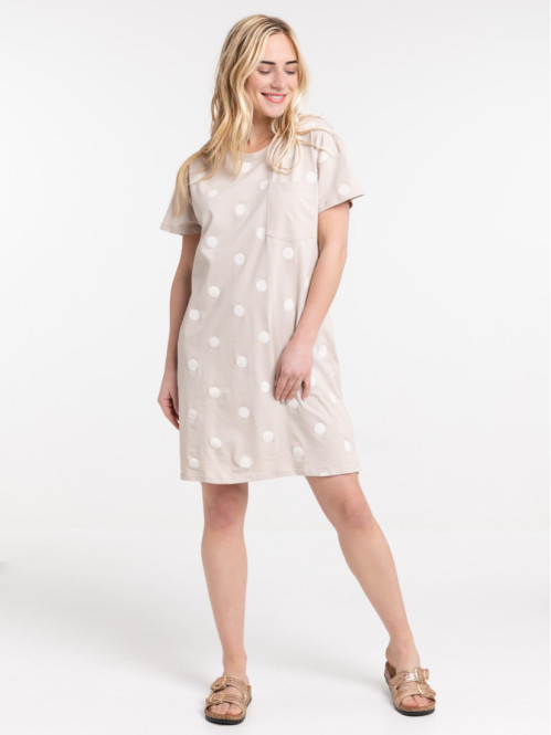 Chemise de nuit à pois femme