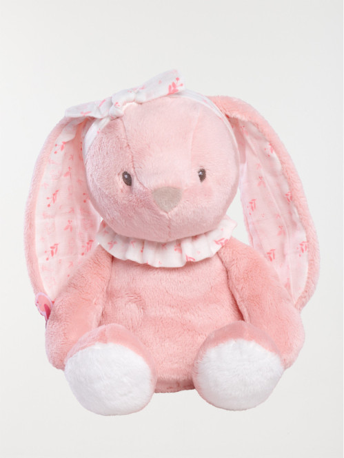 Doudou peluche lapin rose