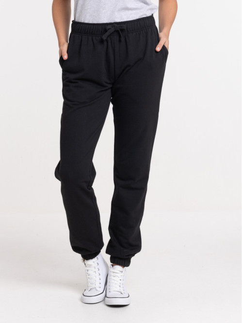 Pantalon sport uni noir femme