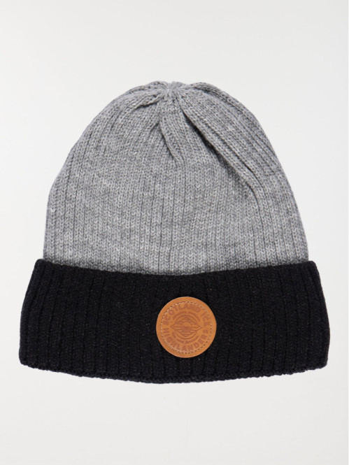 Bonnet doublure polaire gris chiné homme