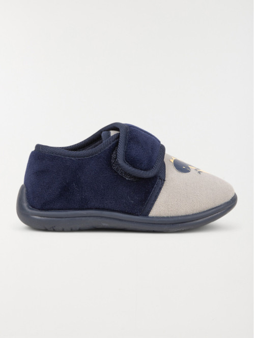 Chaussons navy dinosaure garçon (24-30)