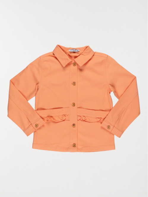 Veste boutonnée papaya fille (3-8A)