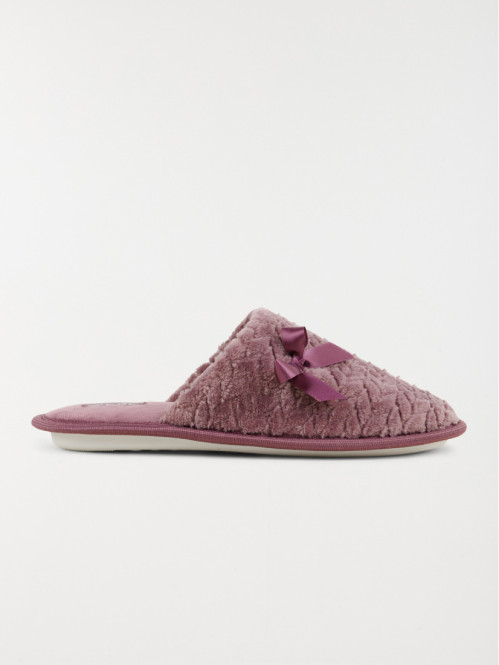 Chausson mule violet noeud femme (36-41)