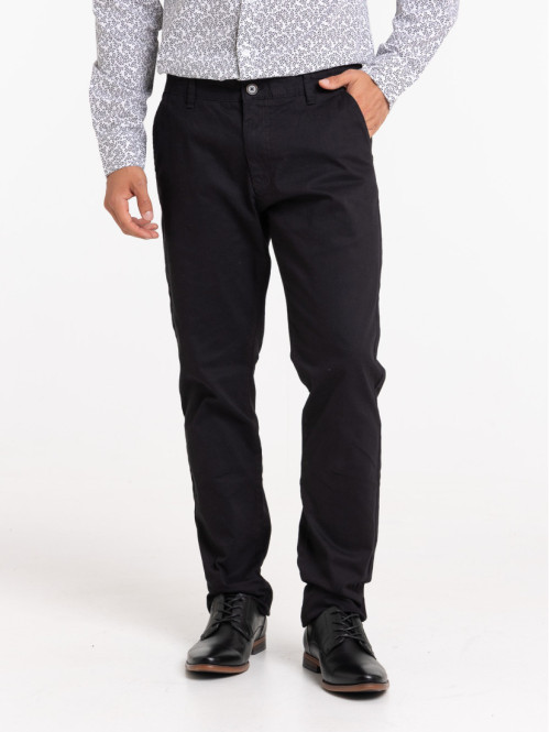 Pantalon chino slim coloris noir homme