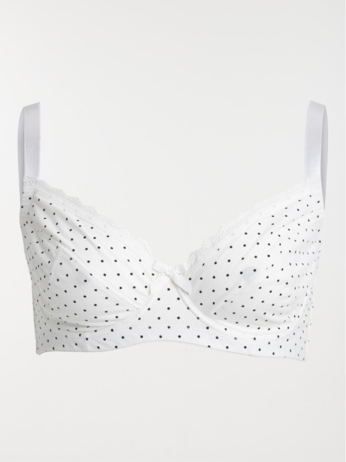 Soutien-gorge blanc imprimé femme