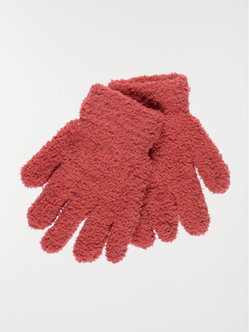 Gants tout doux bois de rose fille